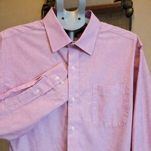 Lauren Ralph Lauren Pink Dress Shirt Mens 17.5 34/35 XXL Non Iron Button Up